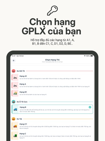 Ôn Thi Giấy Phép Lái Xe 2025 iPad screenshot