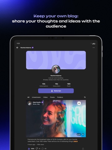 Tach – video, streams, blogs iPad screenshot