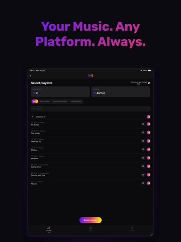 FreeYourMusic: Move Playlists iPad screenshot