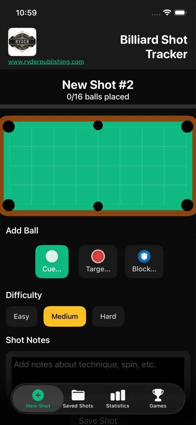 Billiard Shot Tracker screenshot 1