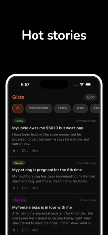 Gists - Stories and Drama iPhone screenshot