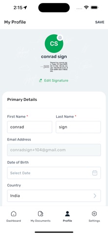 Cygnature eSign iPhone screenshot