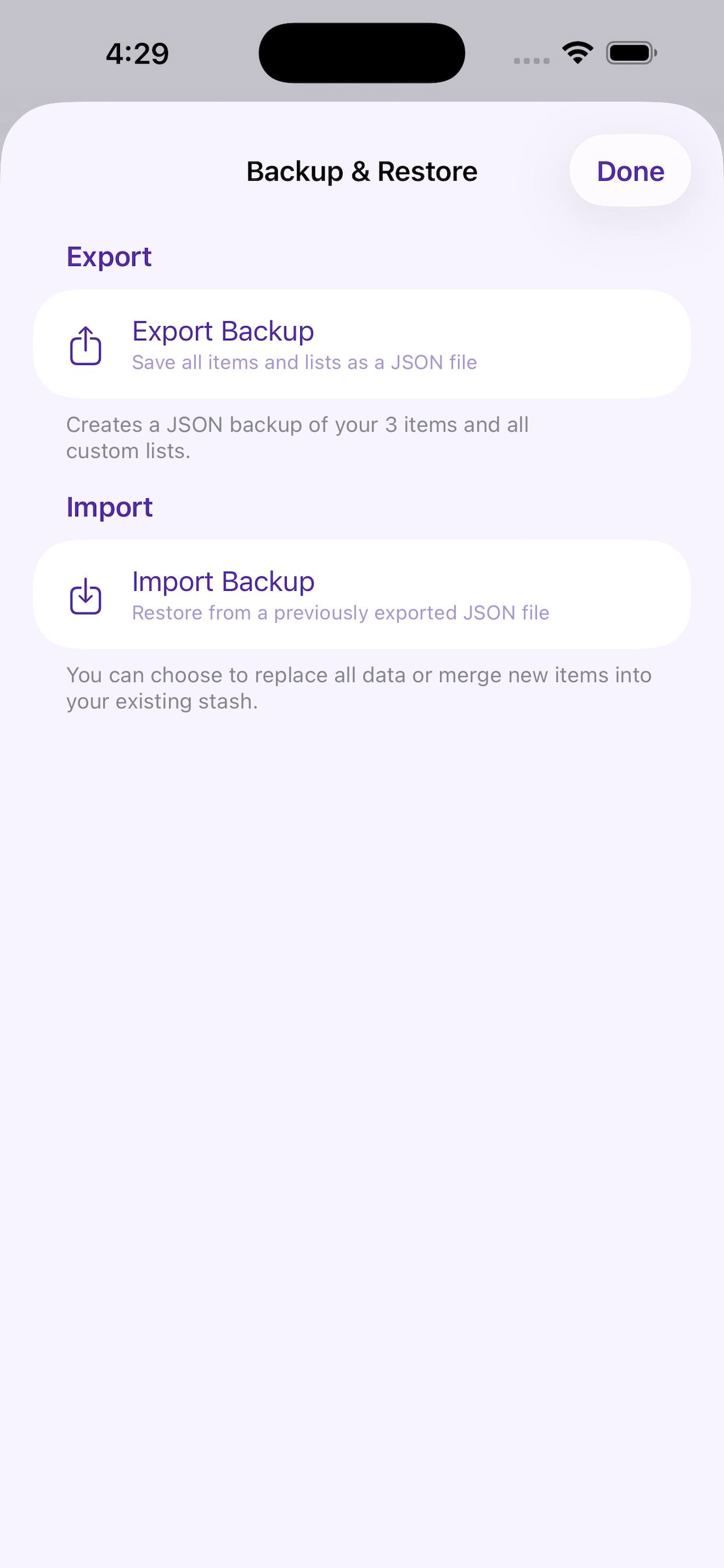 Needle Stash Tracker
