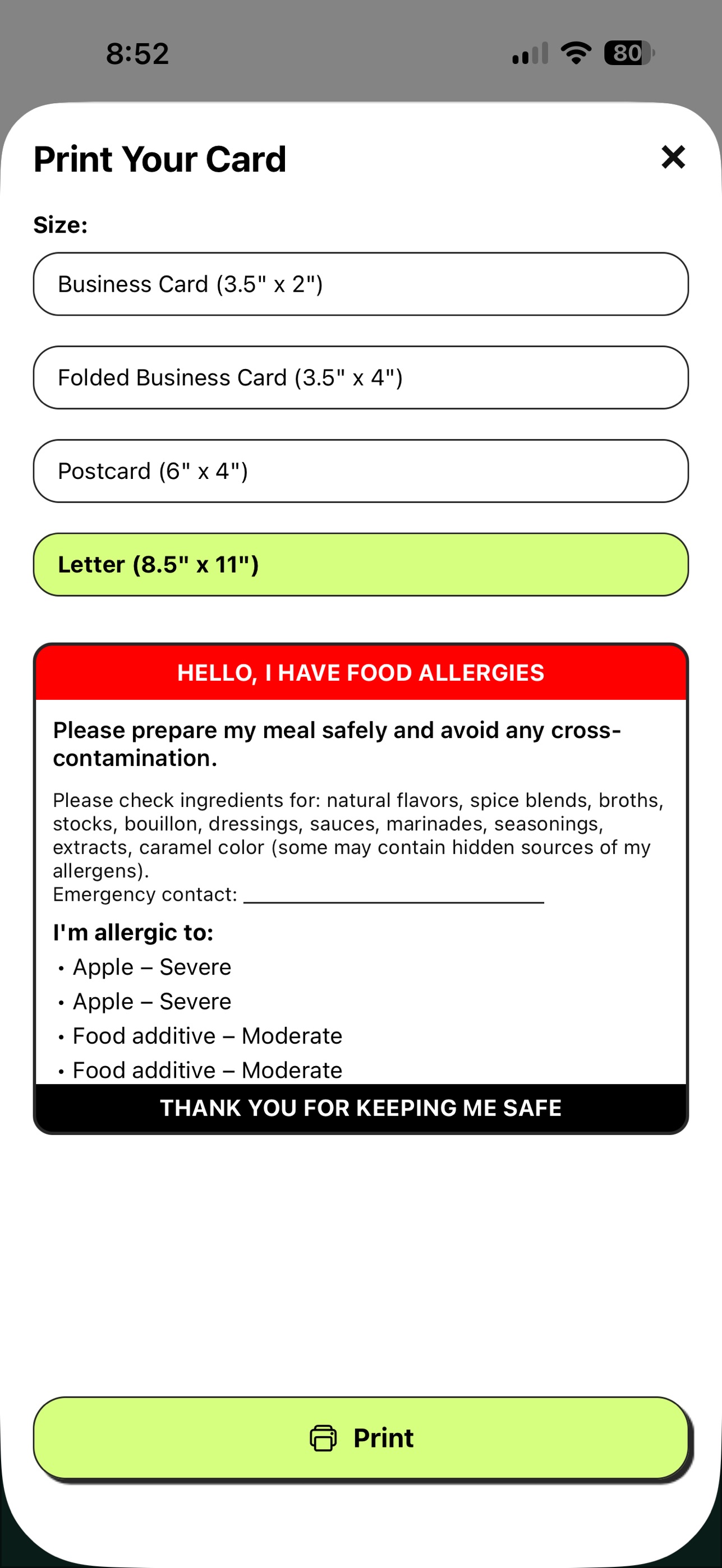 Screenshot 3 of The Food Allergy App