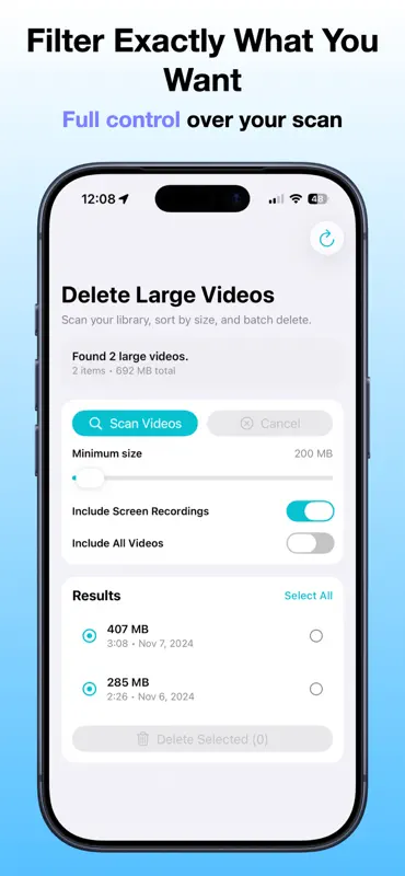Delete Large Videos screenshot 3 of 5