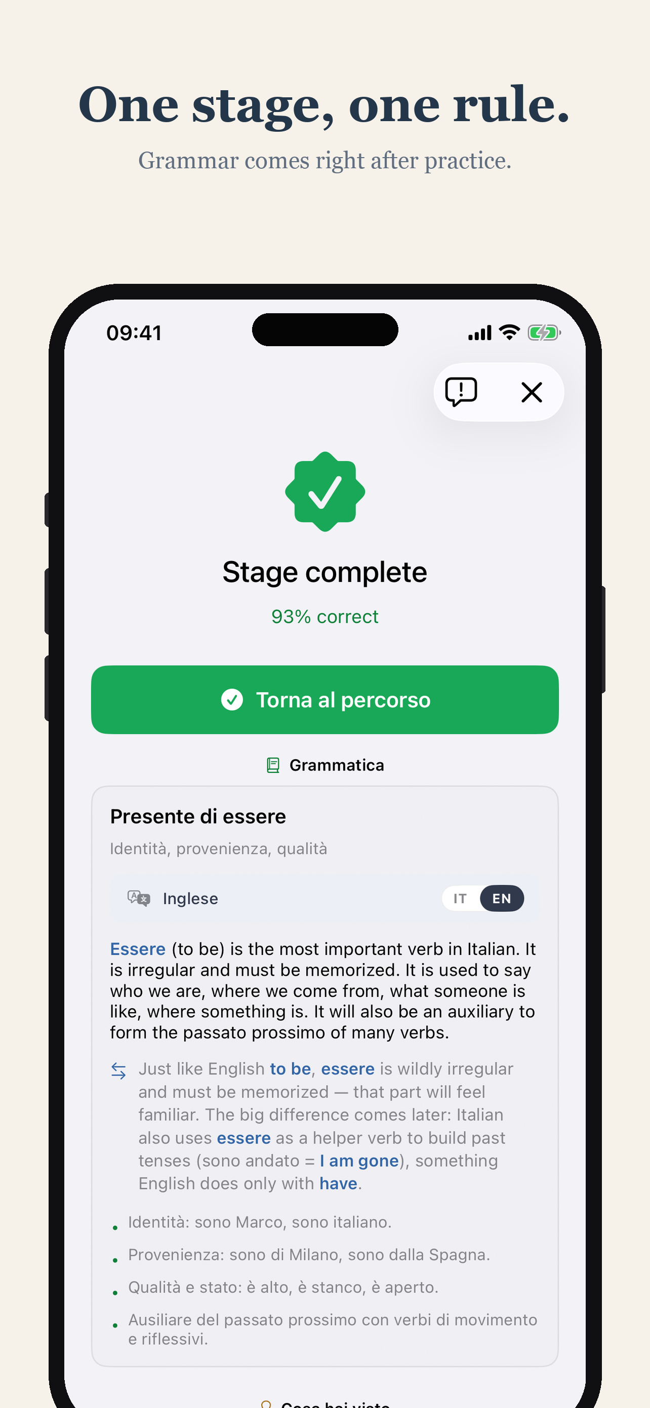 amo Italian: course & exam screenshot 2