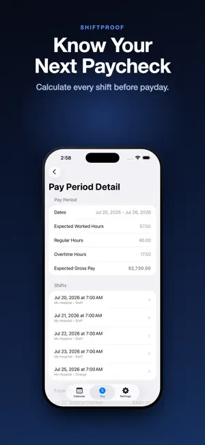 ShiftProof Pay Tracker screenshot 1