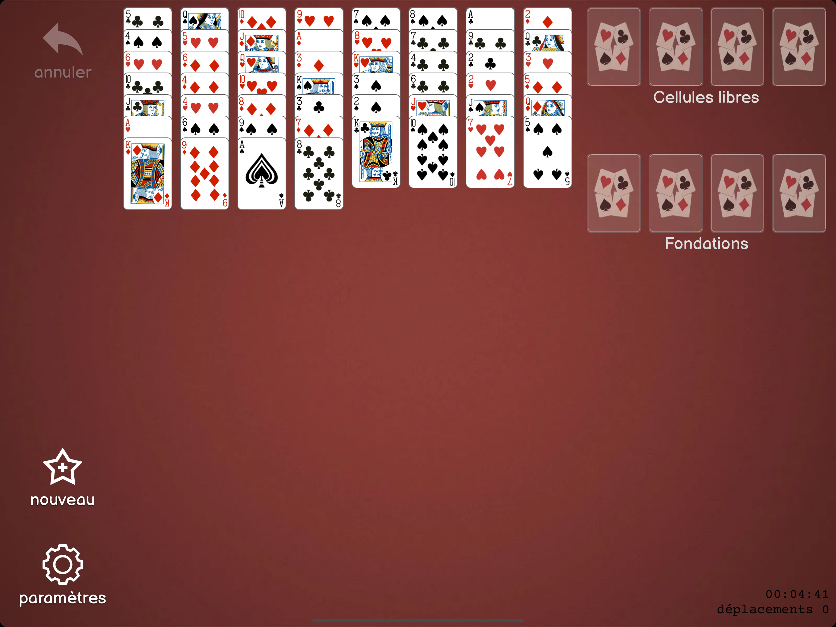 Freecell, jeu de cartes