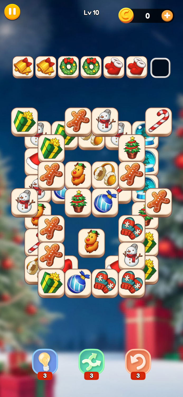 Christmas Mahjong Tiles Clear
