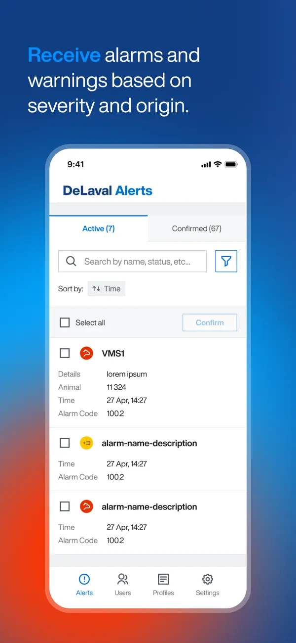 Screenshot #1 pour DeLaval Alerts
