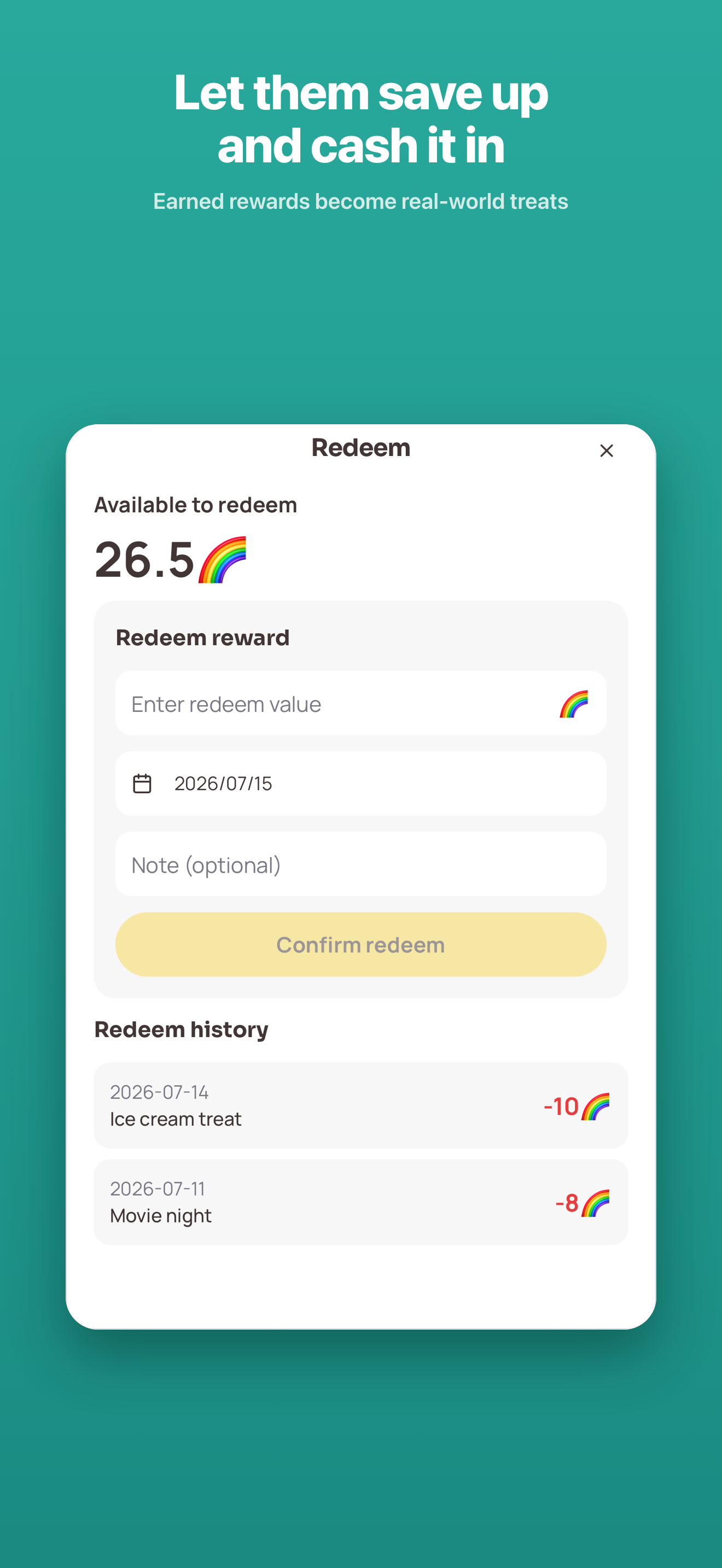 The Kiddo Wallet: Reward Chart screenshot 2
