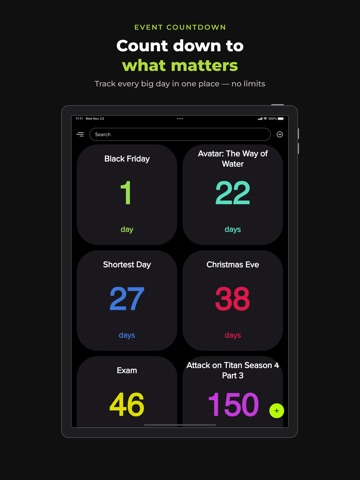 Countdown: Event Timer & Days iPad screenshot