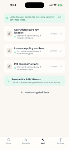 Solokey iPhone screenshot