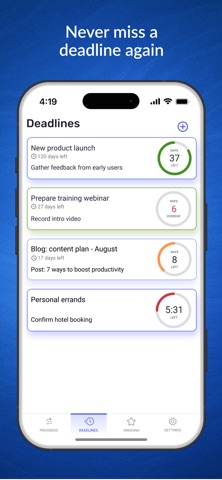 WinGo Plan: projects & goals screenshot