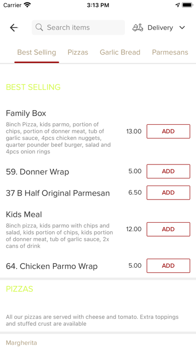 Milano Pizza, Screenshot
