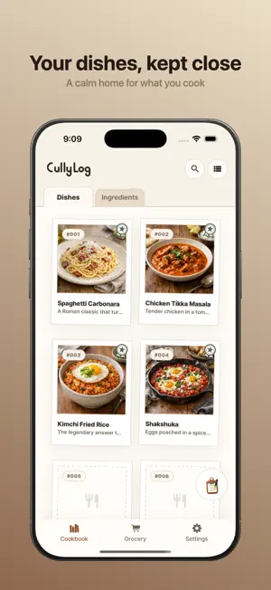 CullyLog - Recipe Book screenshot 1