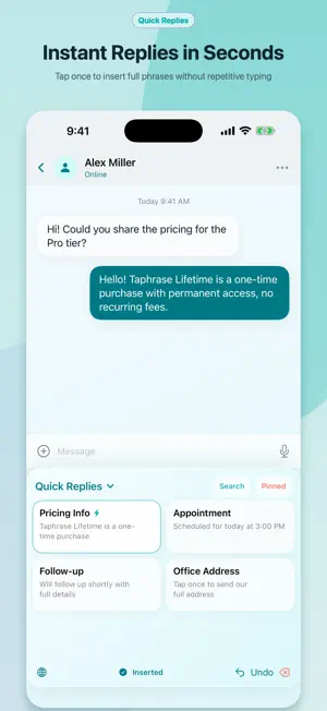 Taphrase - Snippet Keyboard screenshot 1