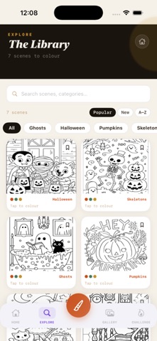 Halloween Coloring Spooky Art iPhone screenshot