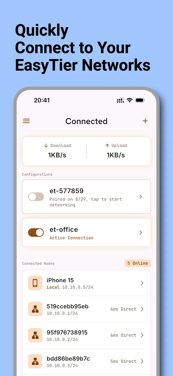 Screenshot #1 pour EasyTierConnect