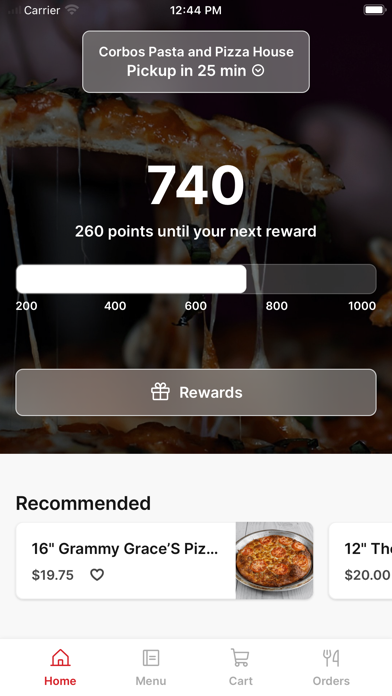 Corbo's Pasta and Pizza iPhone screenshot 1 - Food & Drink app