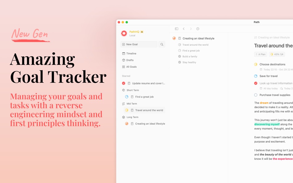 #1. Path-Goal Tracker, To-Do List (macOS) Podle: 万达 胡
