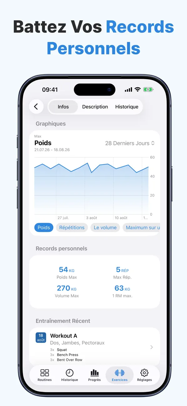 Screenshot #2 pour Carnet de Musculation Liftlog+