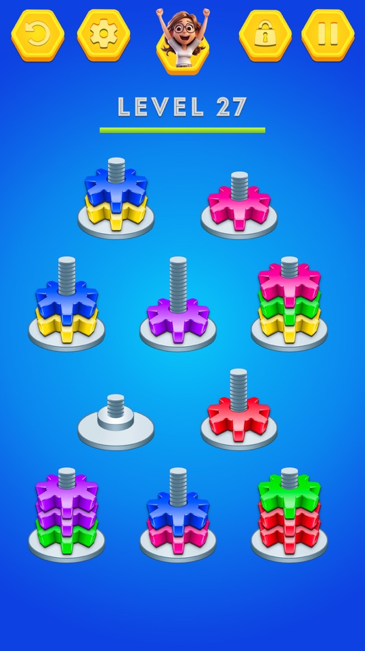#4. Nuts And Bolts Sort Color Game (iOS) 来自: Areesha Tariq
