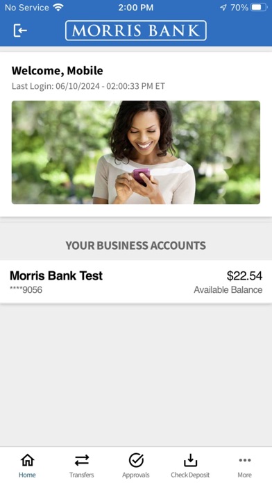 Morris Bank mBiz Mobile Screenshot