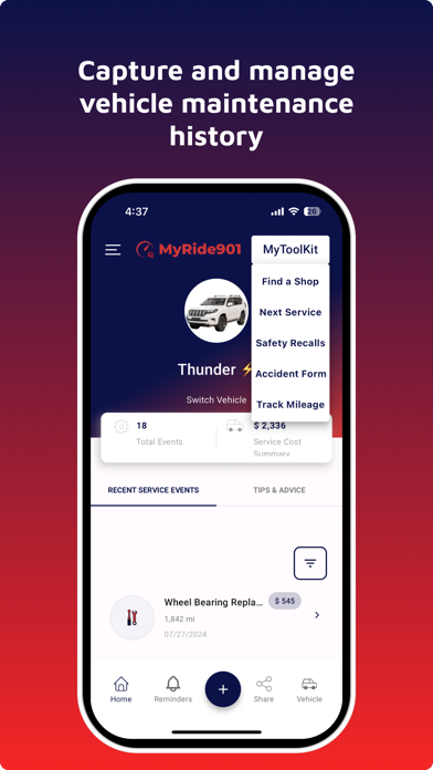 MyRide901 - Car Info Manager Screenshot