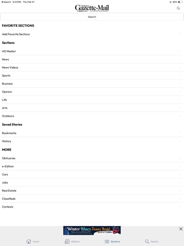 Charleston Gazette-Mail iPad screenshot