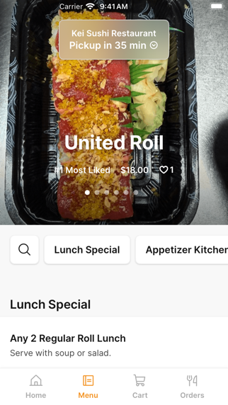 Kei Sushi Restaurant iPhone screenshot 2 - Food & Drink app