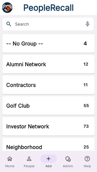 PeopleRecall iPhone screenshot 1 - Lifestyle app