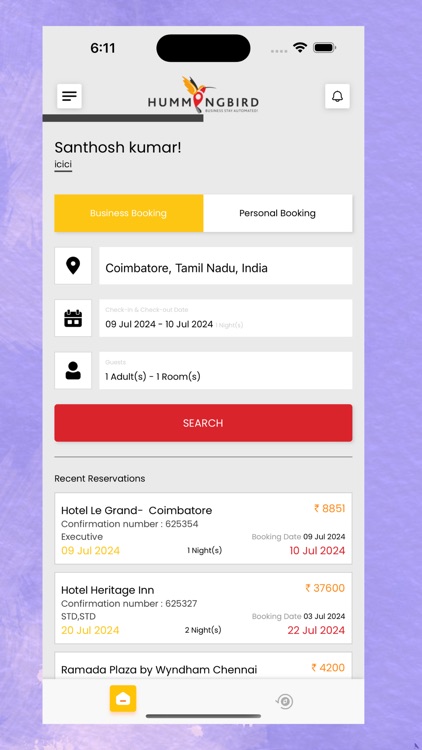 Hummingbird Travel App
