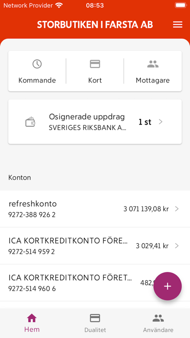 ICA Banken Företag Screenshot