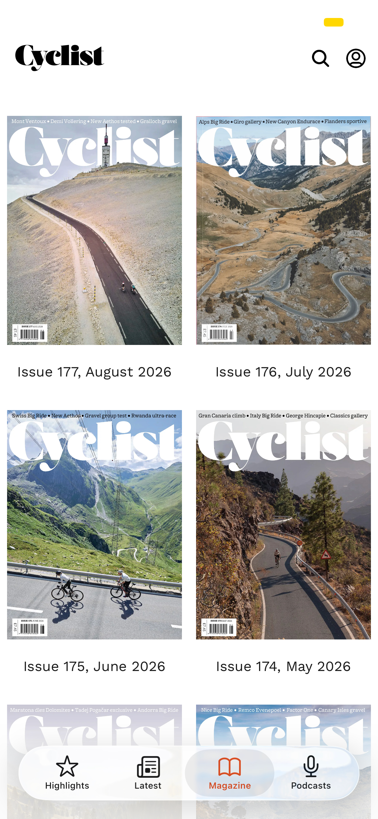 Cyclist magazine screenshot 3
