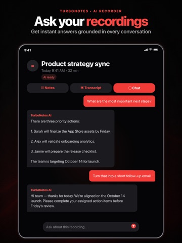 TurboNotes AI: Voice Notes iPad screenshot