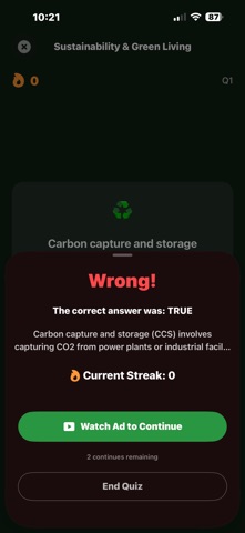 Earth Day Quiz iPhone screenshot