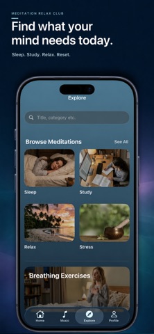 Meditation Relax Club iPhone screenshot