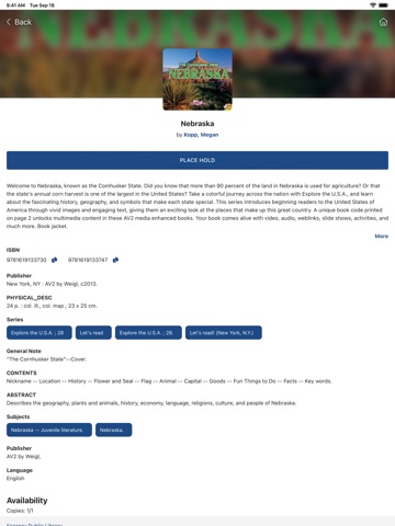 MyKPL iPad screenshot
