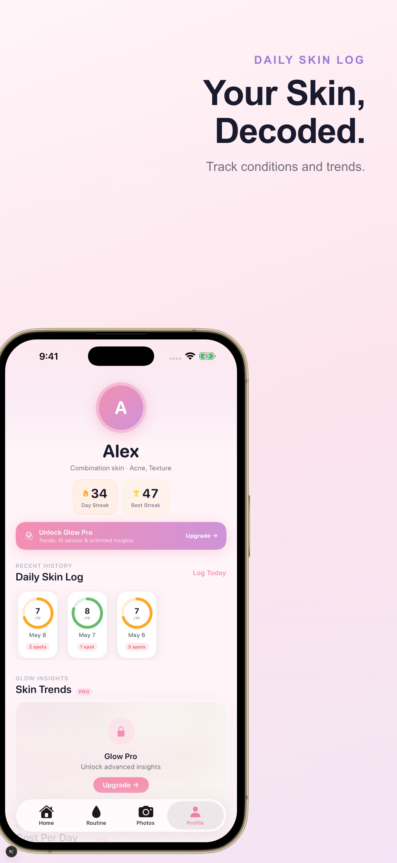 Skincare Routine Tracker-Glow