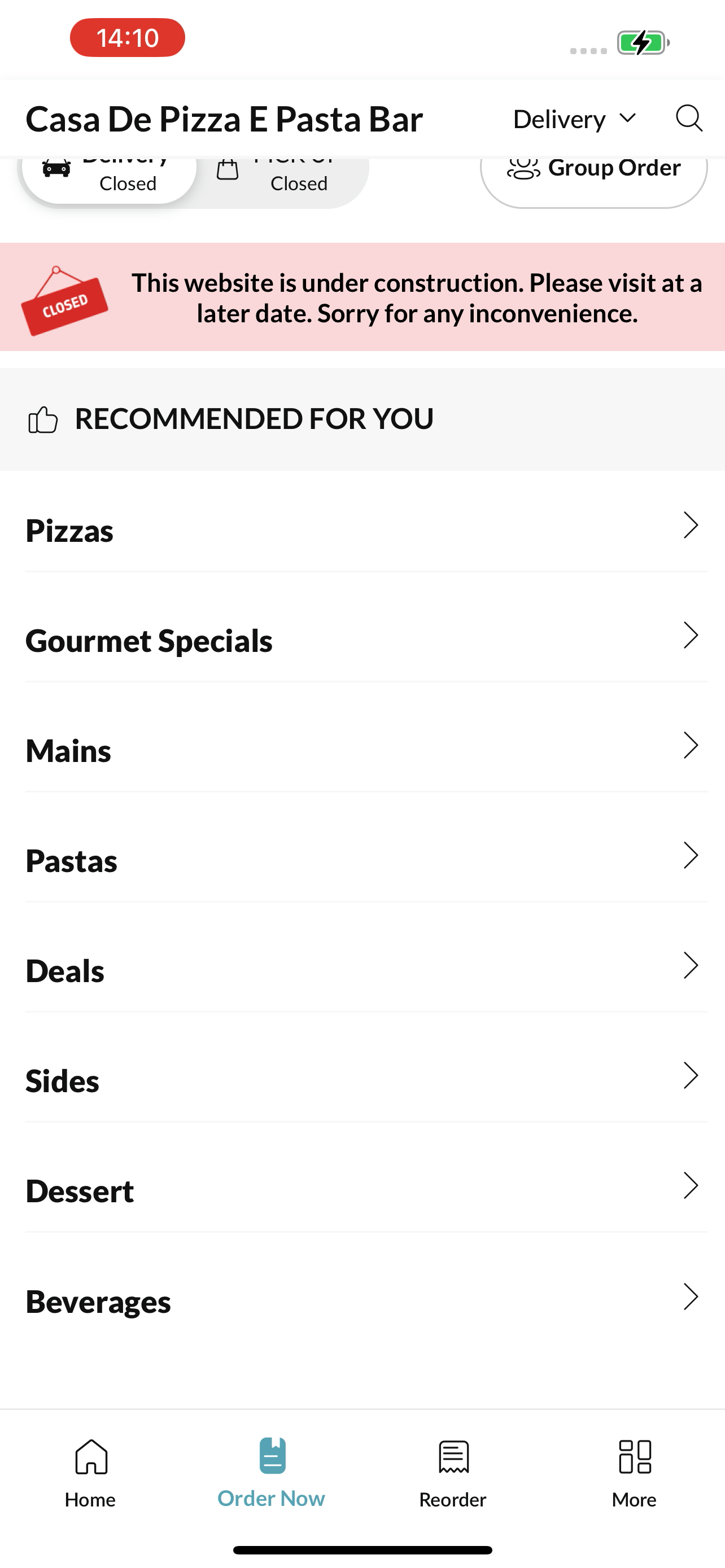 Casa De Pizza E Pasta Bar