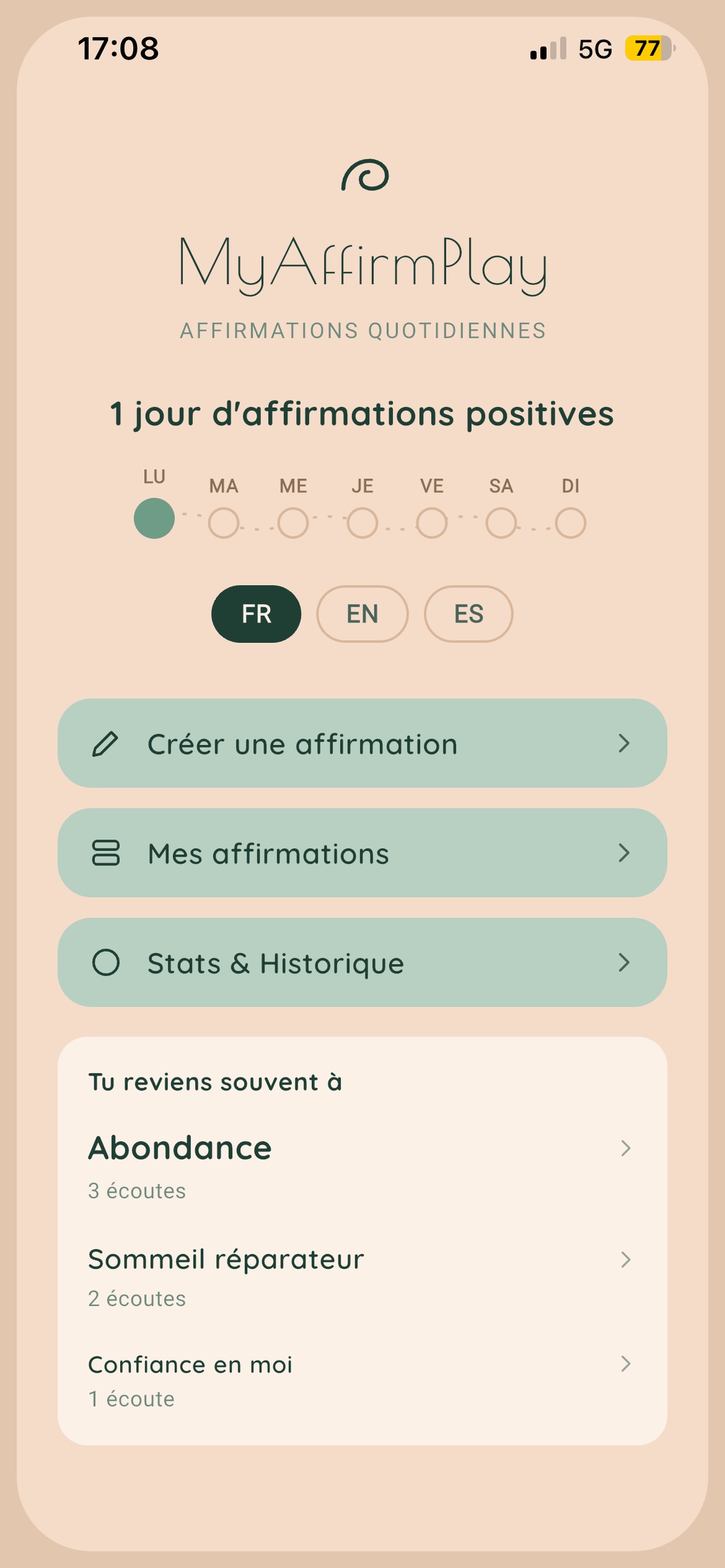 Screenshot 1 of MyAffirmPlay - Affirmations