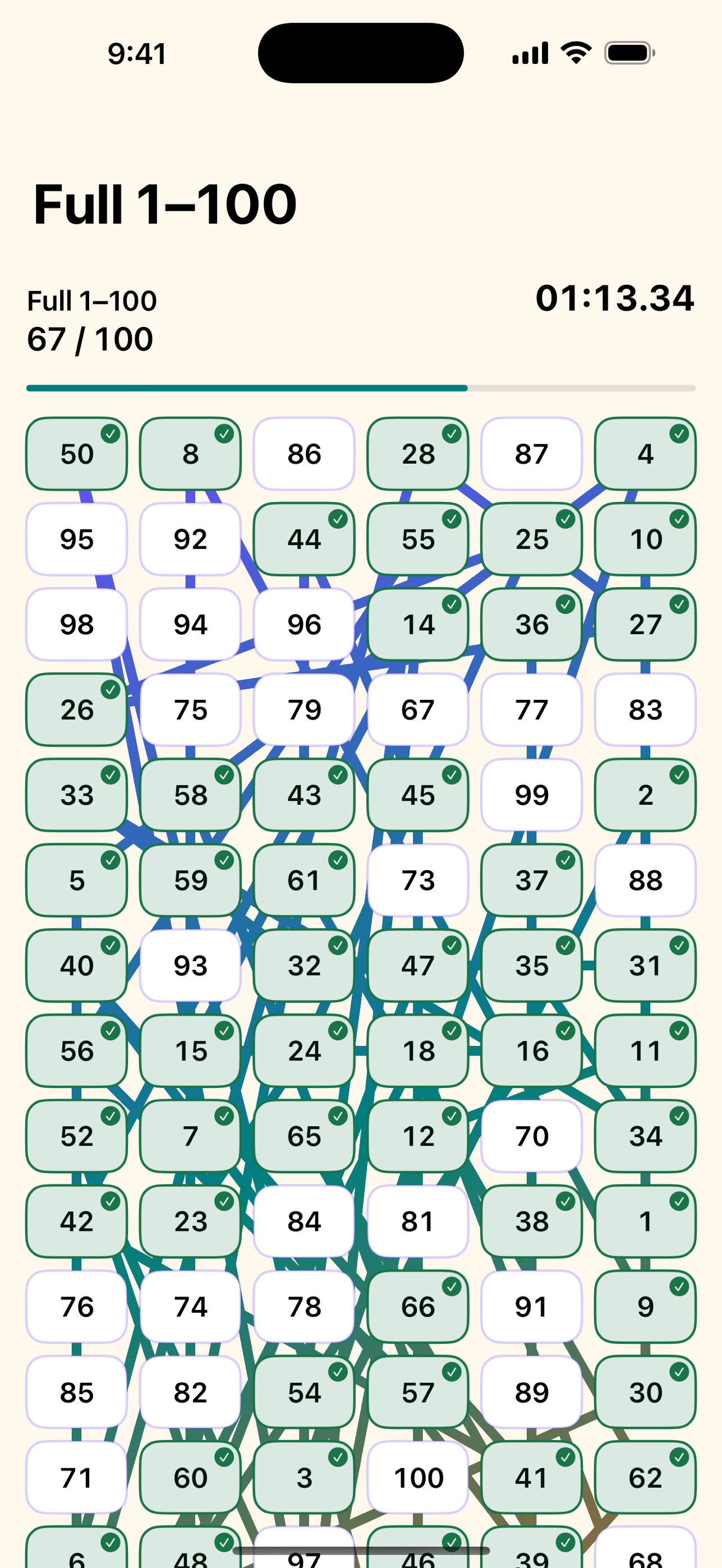 Screenshot 3 of Number Trail: 1 to 100