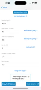 Multi-Metal Weight Estimator screenshot #3 for iPhone