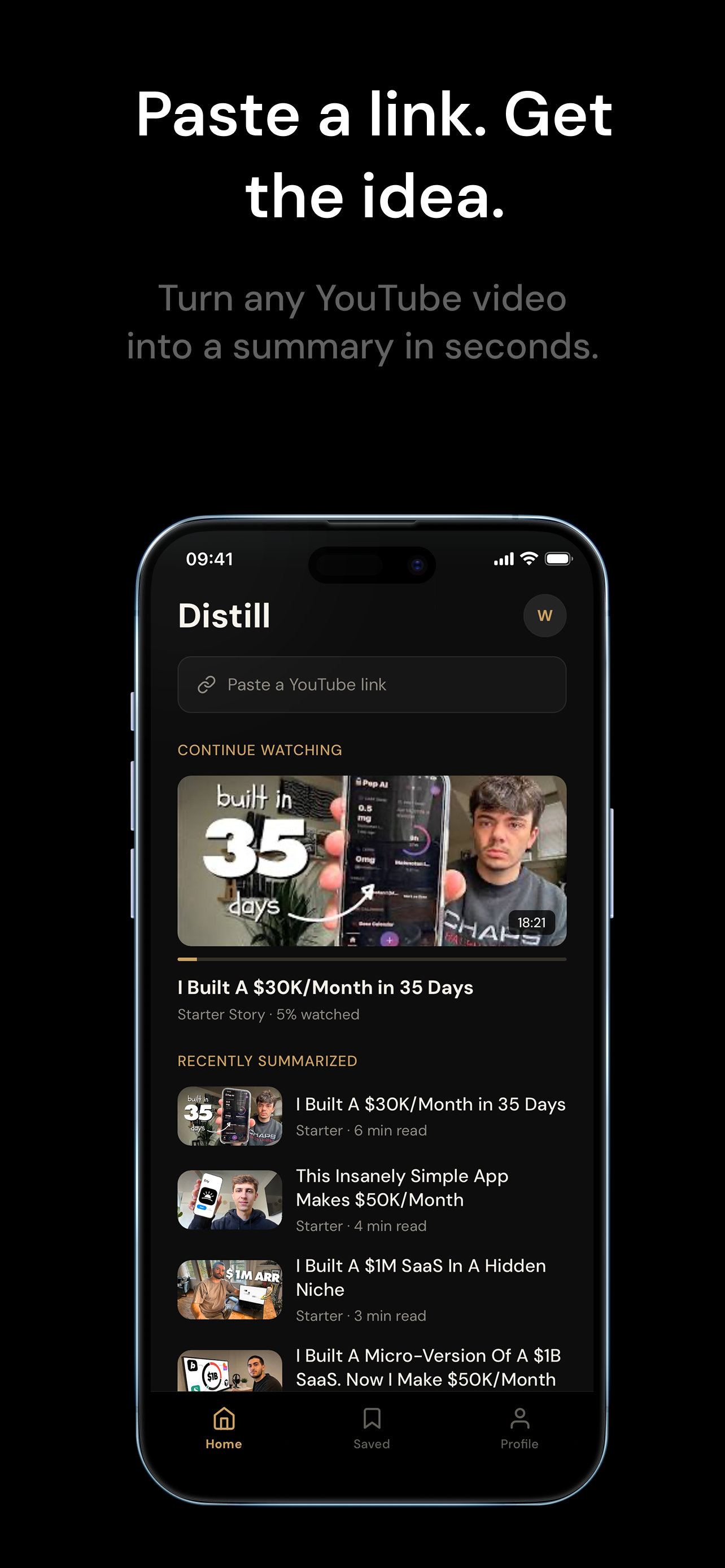 Distill - AI Video Summaries screenshot 2