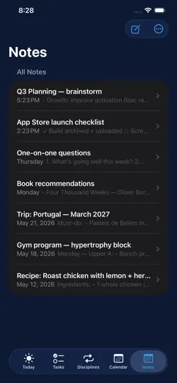 Captura de pantalla de Arc Planner en iPhone 3