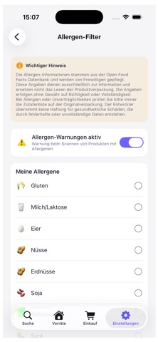 Einkaufsliste + Vorrat screenshot