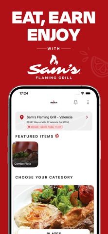 Sams Flaming Grill iPhone screenshot