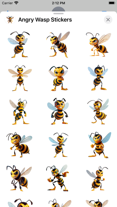 Screenshot 1 of Angry Wasp Stickers App
