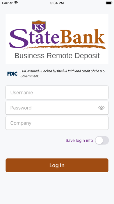 KS StateBank Business Deposit Screenshot
